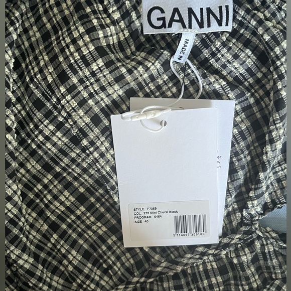 Ganni Size:40 Mini Dress Plaid Stretch Lightweight Multi Color - Picture 7 of 10